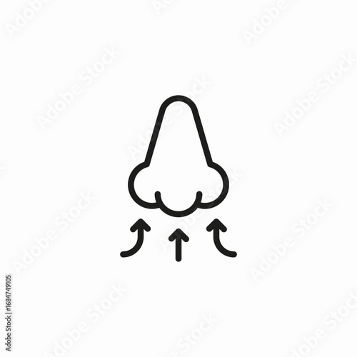 nose inhalation arrows icon sign vector