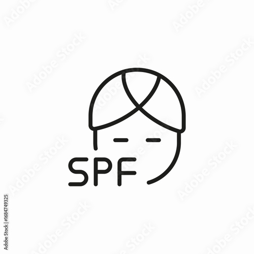 person with spf icon sign vector