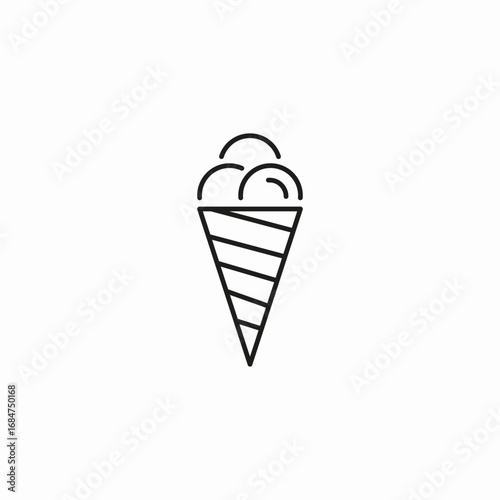 three scoops cone icon sign vector