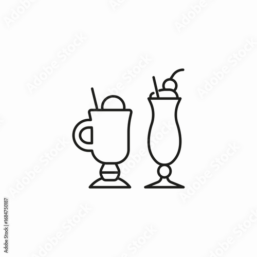 two icecream drinks icon sign vector
