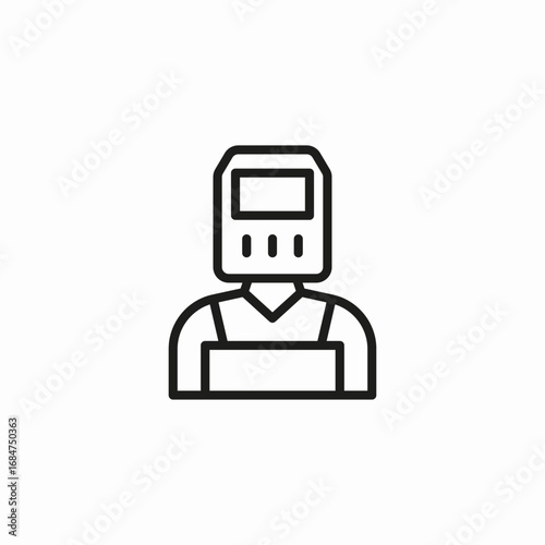 welder mask person icon sign vector