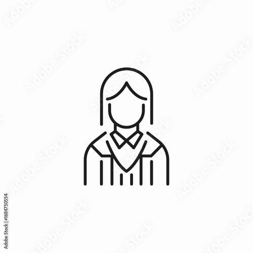 woman in judicial robe icon sign vector