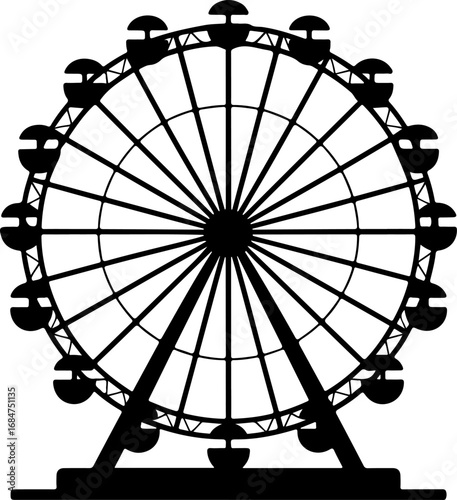 ferris wheel  silhouette vector Art