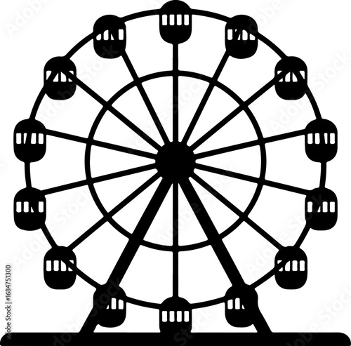 ferris wheel  silhouette vector Art