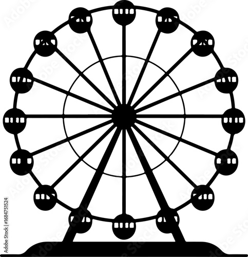 ferris wheel  silhouette vector Art