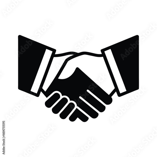 Professional Business Handshake Silhouette Vector Design for Agreement and Partnership Deal