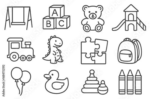 Playful collection of children?s toys and activities in a bright and cheerful setting