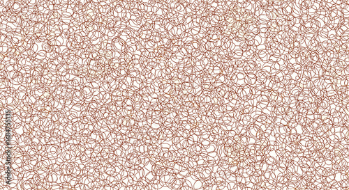 An abstract background featuring a dense, chaotic tangle of thin, reddish-brown lines creating a complex, interwoven texture.