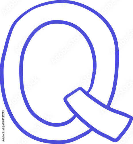 Hand Drawn Outline Letter In Playful Font