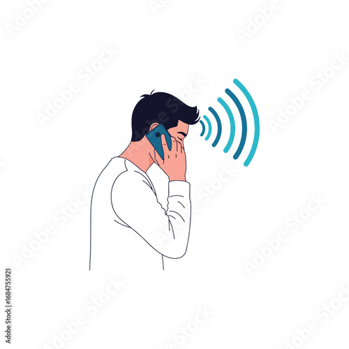 Listen to loud live news and communicate expert advice; a multimedia clip art for teamwork, discussion, collaboration, and strategy planning