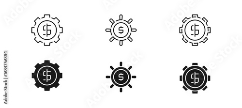Money Management icon set in line and glyph style vector icons