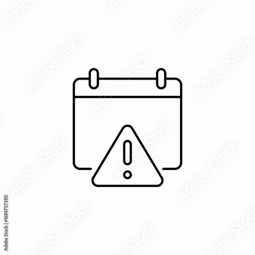 calendar with warning icon sign vector