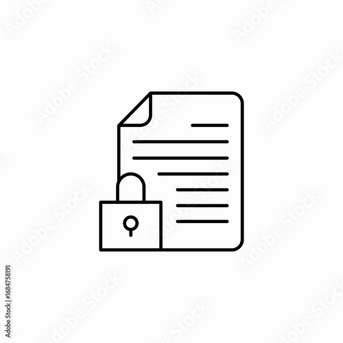 locked security document icon sign vector