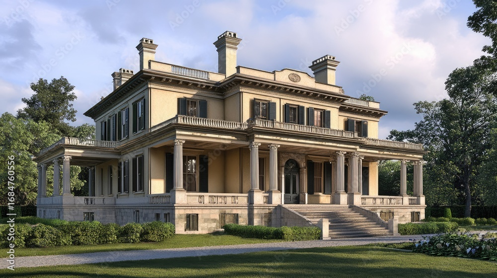Obraz premium Grand Italianate Mansion: Architectural Marvel