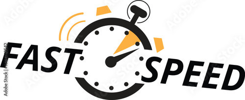 Fast Speed Stop Watch Logo,Quick Time Speed Icon,Performance Meter Logo,Speed and Efficiency Graphic,Fast Service Logo Design