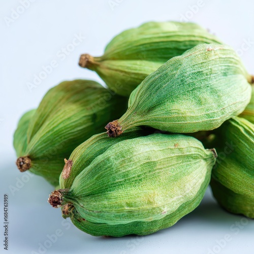 Wallpaper Mural Close Up Green Cardamom Pods On Light Background Torontodigital.ca