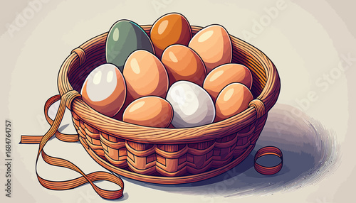 Colorful chocolate easter eggs in a bowl