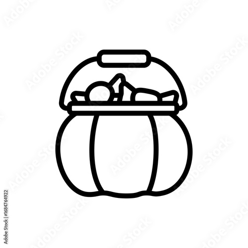 Basket full of candy icon vector illustration. Halloween theme illustrations.