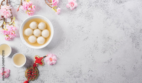Canvastavla Tang Yuan(sweet dumplings balls), a traditional cuisine for Mid-autumn, Dongzhi (winter solstice ) and Chinese new year