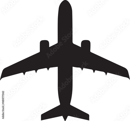 Modern airplane silhouette with vibrant color accents