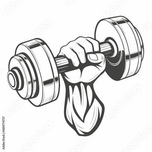 Stock Dumbbell Vector Art | Workout & Training Illustration