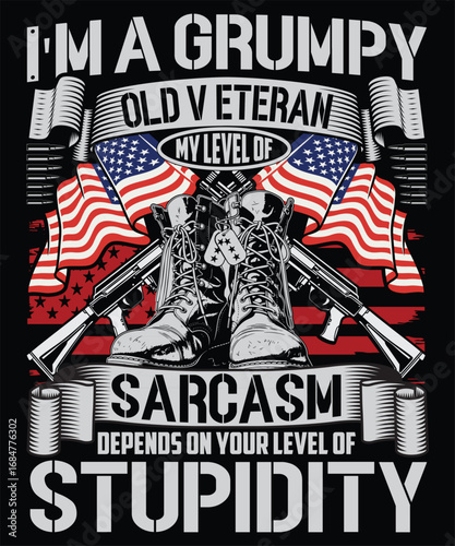 Old Veteran Sarcasm – USA Patriotic Military Design