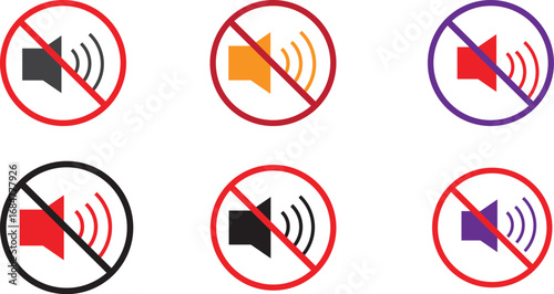 Sound Off and Volume Mute Symbols Set