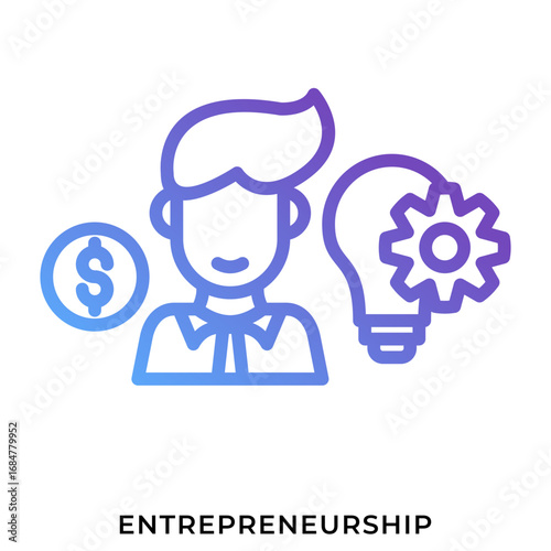 Entrepreneurship Gradient Line Icon