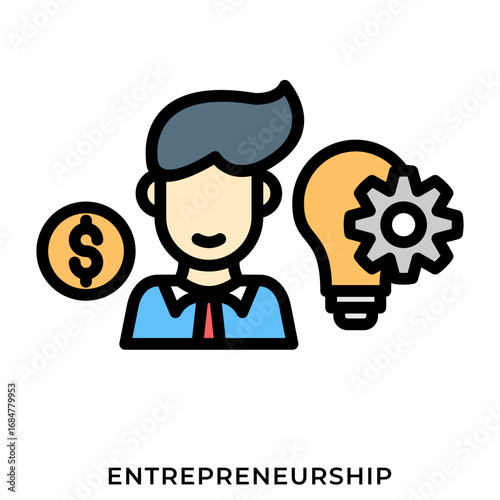 Entrepreneurship Lineal Color Icon