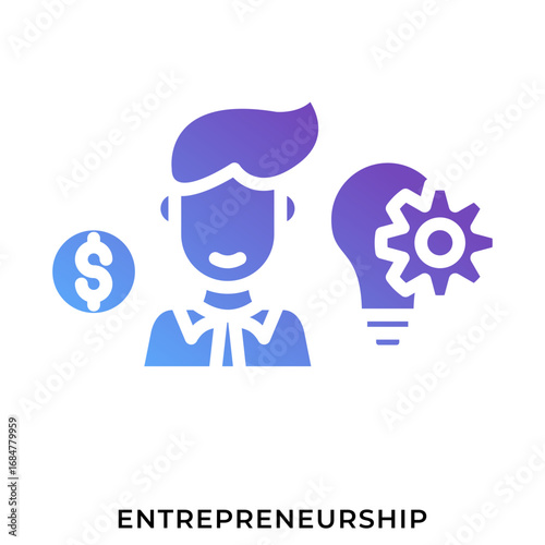 Entrepreneurship Gradient Glyph Icon