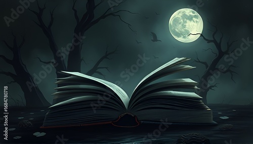 A haunting illustration of a books dark themes
