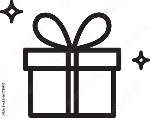 Festive gift box with ribbon and bow illustration