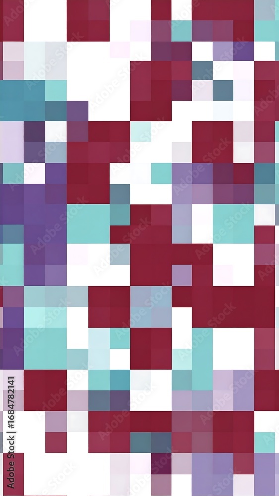 Abstract pixelated pattern of reds, blues, and greens Abstract pixelated pattern of reds, blues, and greens