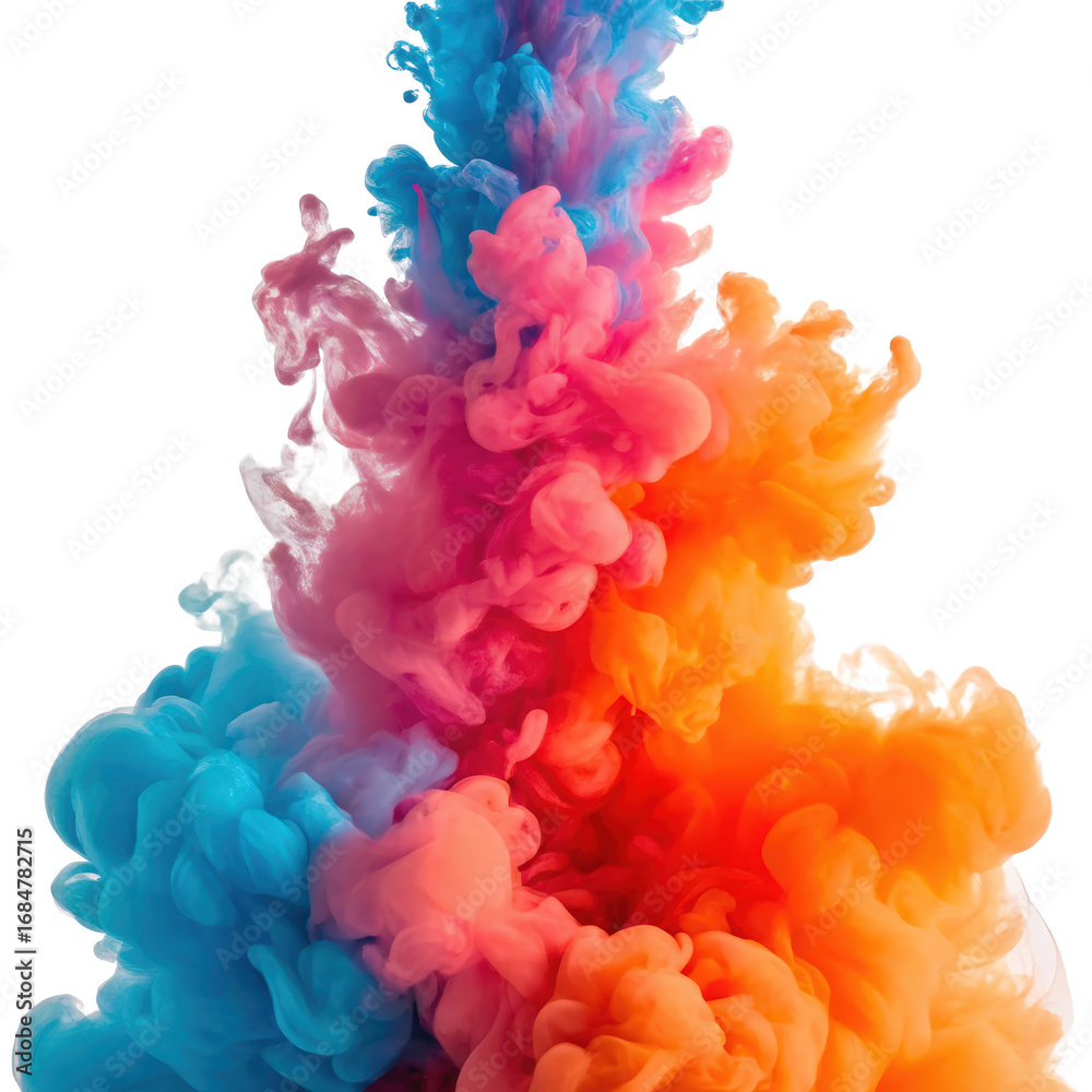 Obraz premium colorful ink splashes in pink blue and orange paint splashes colorful paint splash pink splash blue splash orange splash ink splash transparent background image