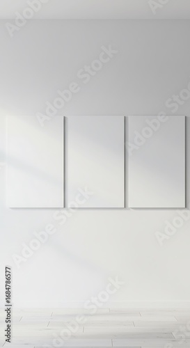 Wallpaper Mural 静寂のトリプティック：光と影の白 Torontodigital.ca