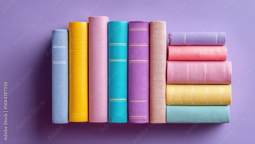 Naklejka premium Books in Pastel Hues
