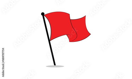 Red flags. Red flag icon set, start and finish symbols. Target symbols .Vector illustration . EPS 10 .
