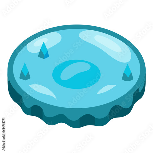 Cartoon icy frozen pond vector illustration