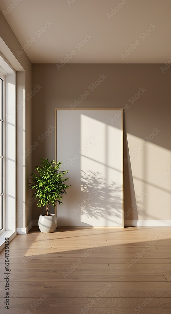 Obraz premium 朝の光と植物 穏やかな空間