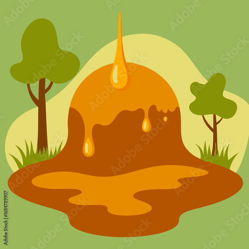 Cartoon caramel swamp vector illustration