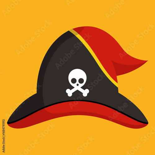 Cartoon pirate hat background vector illustration