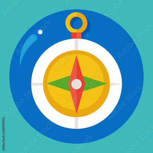 Cartoon compass navigation map vector illustration