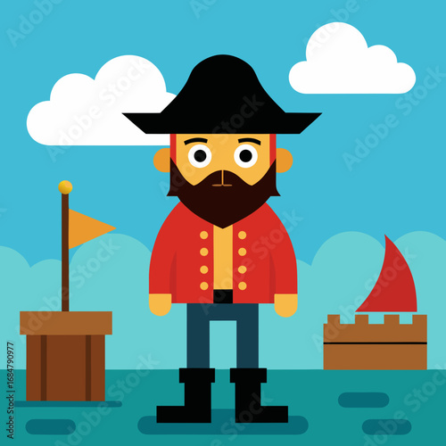 Cartoon rum barrel tavern vector illustration
