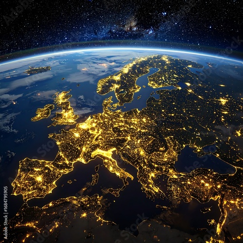 Earth's European lights at night