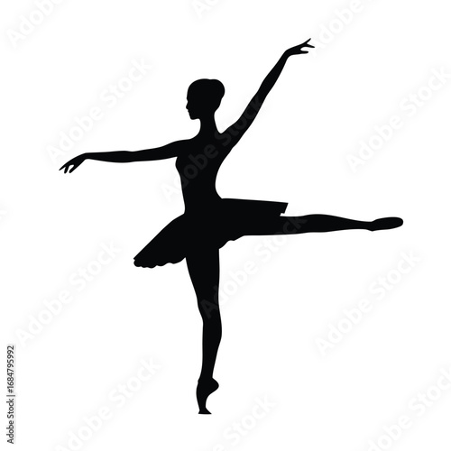 Elegant Ballerina Silhouette Graceful Dance Artistry Captivating Performance Poise and Precision Artistic Expression Fluid Movement A Timeless Depiction of Ballet Art