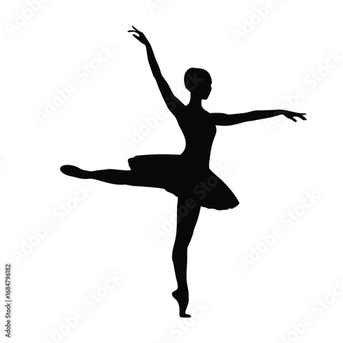 Elegant Ballerina Silhouette Gracefully Poses in a Timeless Dance with Precision and Passion Expressed Through Her Every Movement in the Spotlight