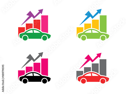 Car Value Growth Icons