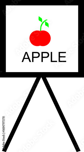 vector illustration of an apple on a black background tamato juise diet cherry red lable fruit sweet cherry vegetarion black boad.