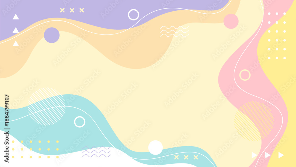 Naklejka premium Abstract colorful pastel geometric background. Modern vector wallpaper. Suitable for web design, banners, templates, covers, posters, and more