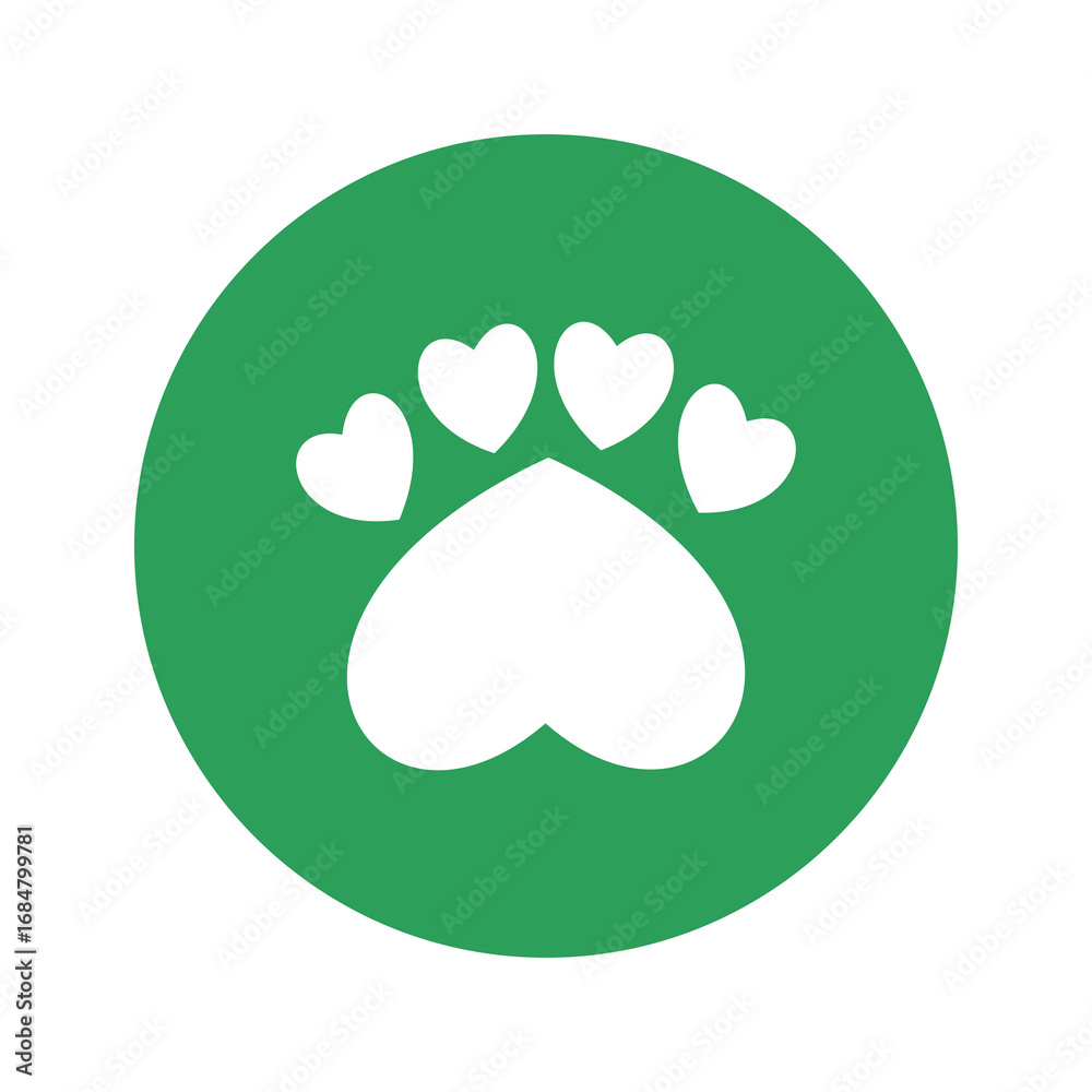 Obraz premium Paw print icon isolated on transparent background